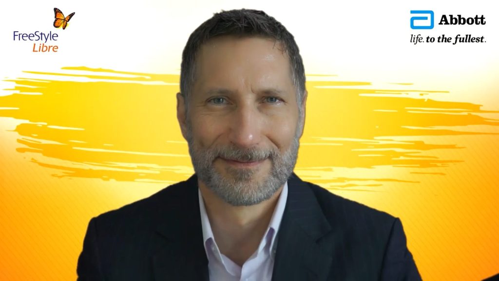 Screenshots of Roger presenting virtually (keynote on screen, audience visible)