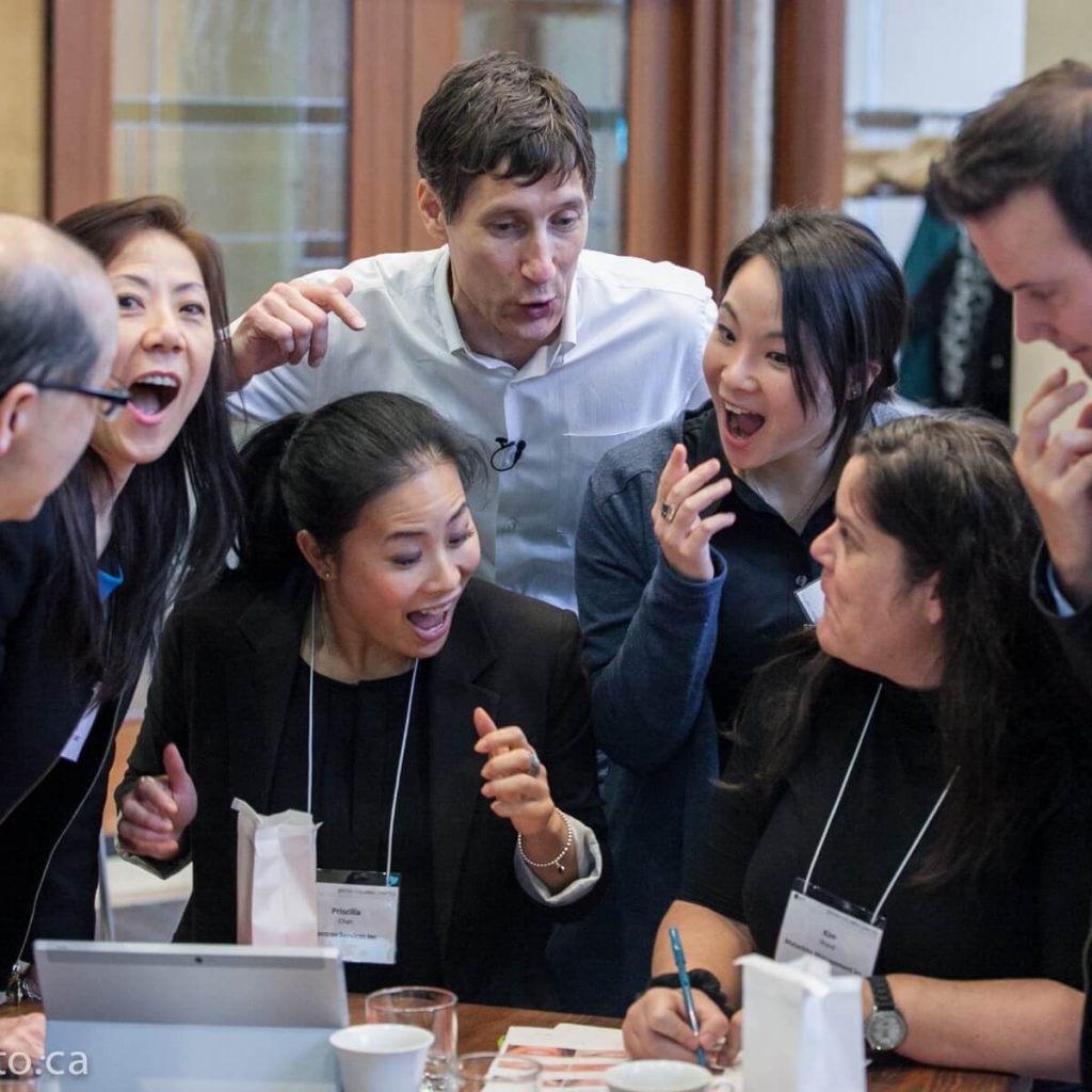 corporate retreat_04_Roger_excited_group