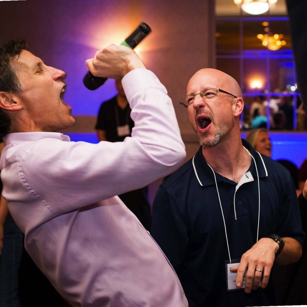 name-that-tune-music-trivia-corporate-event-roger-and-dan-singing